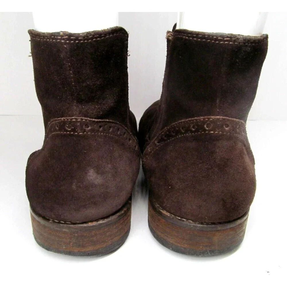 Johnston & Murphy  Suede Captoe Chelsea Ankle Boots US 11.5 M 1850 Mend Brown